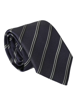 Black White Stripes Silk Adjustable Tie