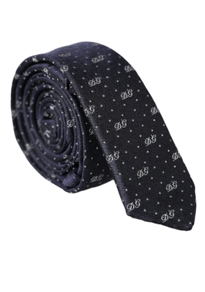 Blue DG Logo 100% Silk Adjustable Tie