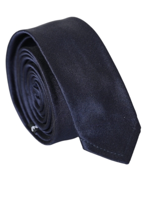 Blue Solid Silk Adjustable Tie Men