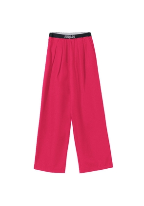 Fuchsia Polyester Jeans & Pant - XS