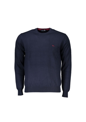 Crew Neck Embroidered Blue Sweater - M