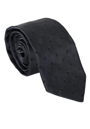 Dark Blue Dotted Silk Adjustable Tie