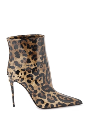 Dolce & gabbana glossy leather ankle boots - 36 Brown