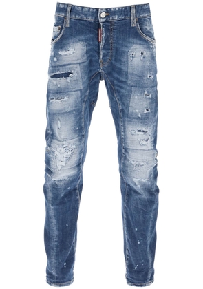 Dsquared2 medium mended rips wash tidy biker jeans - 52 Blue