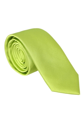 Green Solid Silk Adjustable Tie Men