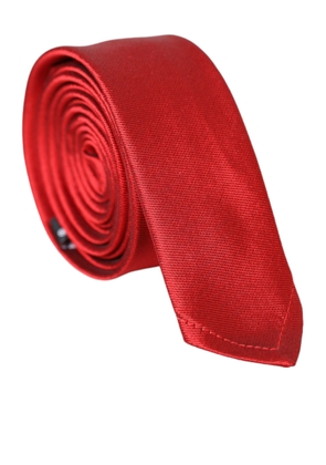 Red Solid Silk Adjustable Tie Men