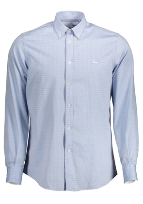 Light Blue Cotton Regular Fit Shirt - L