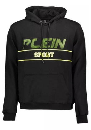 Sleek Black Hooded Sweatshirt with Bold Accents - M