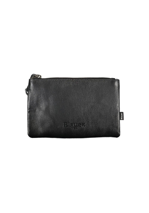 Sleek Black Leather Document Holder with Card Slot