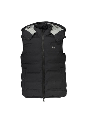 Sleeveless Hooded Black Jacket - L