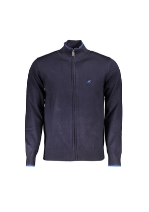 U.S. Grand Polo Classic Blue Zip Cardigan with Contrast Details - M