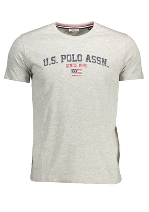 U.S. POLO ASSN. Elegant Gray Crew Neck Cotton Tee - XL