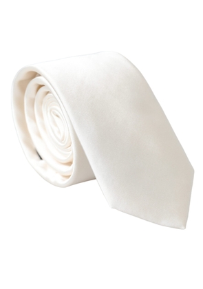 White Solid 100% Silk Adjustable Tie