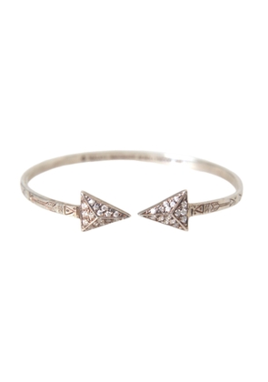 Arrow Crystal 925 Silver Bangle Bracelet Women - S