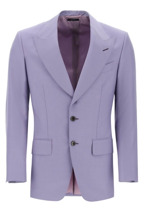 atticus wool and silk blend blazer - 48 Purple