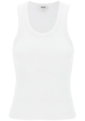 Agolde poppy ribbed tank top - L White