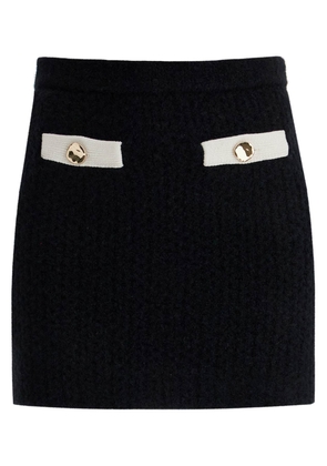 alpaca knit mini skirt - M Black