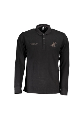 Black Cotton Polo Shirt - M