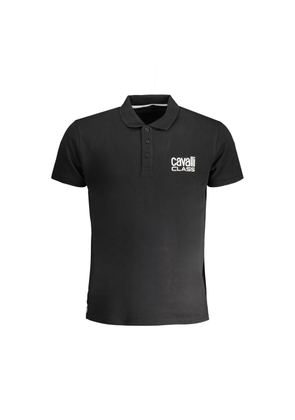 Black Cotton Polo Shirt - M