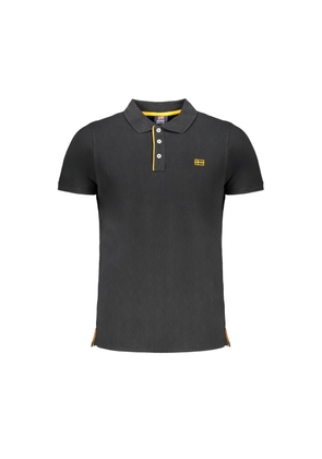 Black Cotton Polo Shirt - M