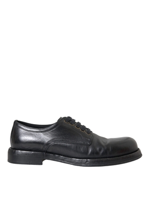 Black Horse Leather Derby Men Dress Shoes - EU43/US10