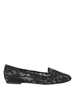 Black Floral Taormina Lace Loafer Flat Shoes - EU38.5/US8