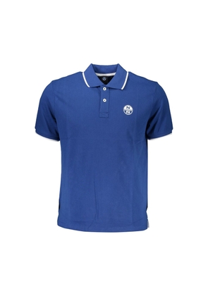 Blue Cotton Polo Shirt - S