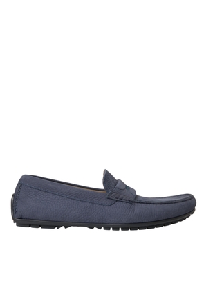 Blue Calf Leather Slip On Moccasin Shoes - EU41.5/US8.5