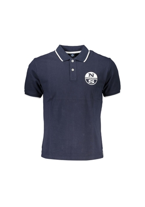 Blue Cotton Polo Shirt - S