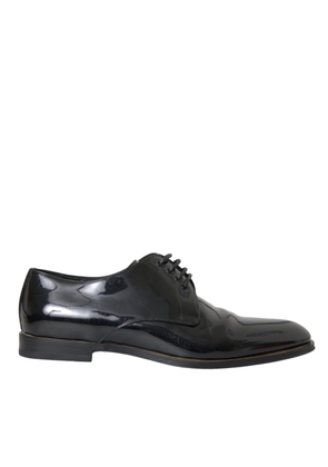 Black Patent Leather Derby Formal Dress Shoes - EU42/US9