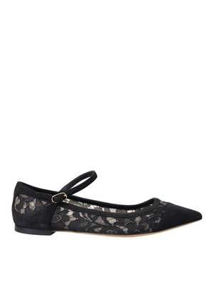 Black Taormina Lace Bellucci Flats Shoes - EU38/US7.5