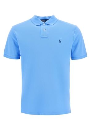 custom slim fit short sleeve polo shirt - L Blue