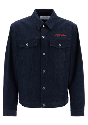 denim shirt jacket with button closure - L Blue