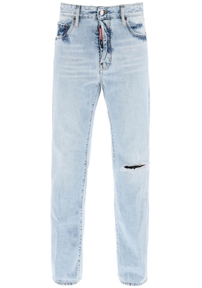 Dsquared2 light wash palm beach jeans with 642 - 46 Blue