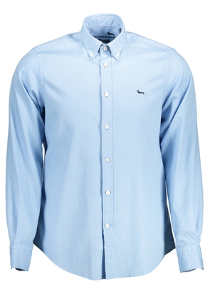 Elegant Light Blue Cotton Shirt with Contrast Detail - XL