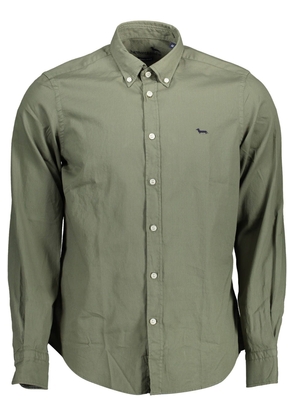 Elegant Green Long Sleeve Button-Down Shirt - XL