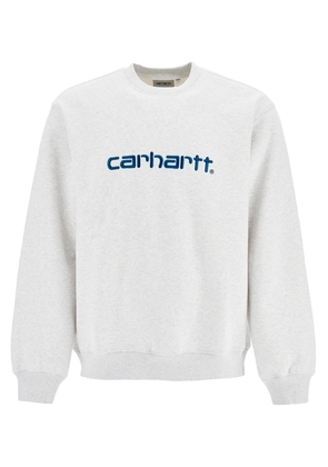 embroidered logo sweatshirt - L Grey