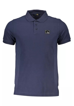 Cavalli Class Blue Cotton Polo Shirt - S