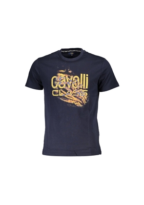 Cavalli Class Blue Cotton T-Shirt - L