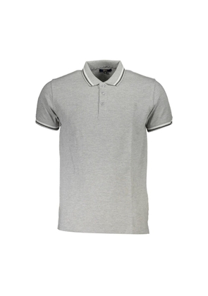 Cavalli Class Gray Cotton Polo Shirt - M