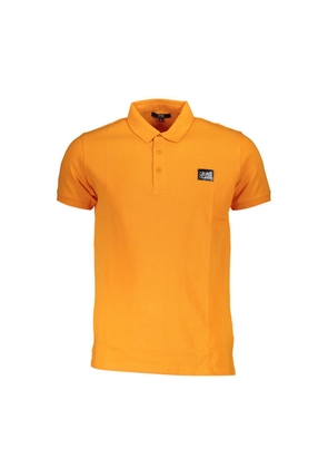 Cavalli Class Orange Cotton Polo Shirt - M