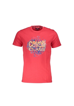 Cavalli Class Red Cotton T-Shirt - L