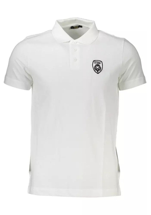 Cavalli Class White Cotton Polo Shirt - S