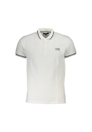 Cavalli Class White Cotton Polo Shirt - XL