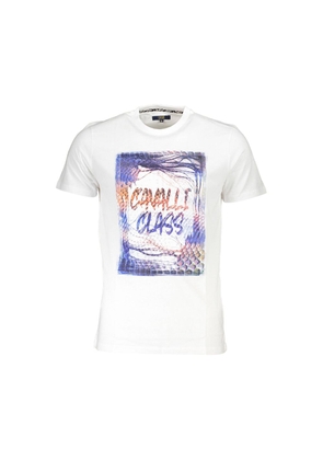 Cavalli Class White Cotton T-Shirt - L