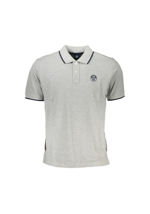 Gray Cotton Polo Shirt - S