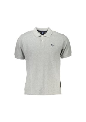 Gray Cotton Polo Shirt - S