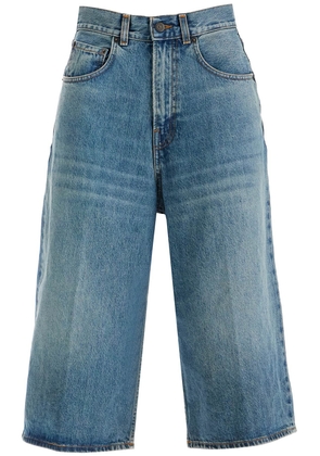 knee-length denim shorts for men - 24 Blue