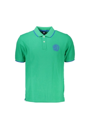 Green Cotton Polo Shirt - S