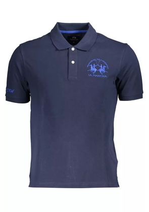 La Martina Blue Cotton Polo Shirt - M